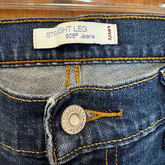 EUC Levi’s 505 Straight Leg Jeans Dark Wash Denim 12 Western Rodeo Y2K 2010 - Picture 3 of 7